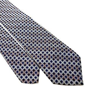 Forsyth Silk Tie Blue Woven Geometric‎